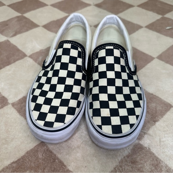 Vans Checkered Slip-On Shoes - Black and White - Picture 2 of 8
